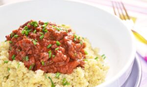 Quinoa with ground beef